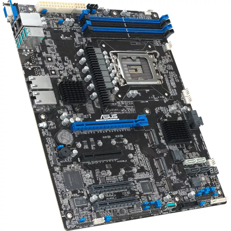 Placa-mãe de servidor ASUS P13R-E/10G-2T LGA 1700 ATX, chipset Intel, DDR5 ECC UDIMM, 4x DIMM, 2x 10Gb RJ-45, 8x SATA III, 2x M.2