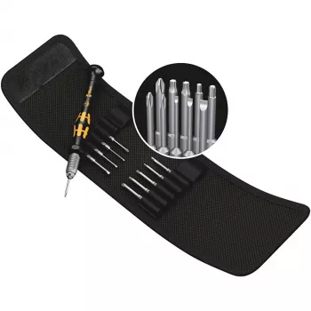 Chave de fendas combinada Wera ESD/11 SB – 1 peça, pontas Torx/Phillips/Phillips/Ponta chata, punho de plástico (preto/amarelo)