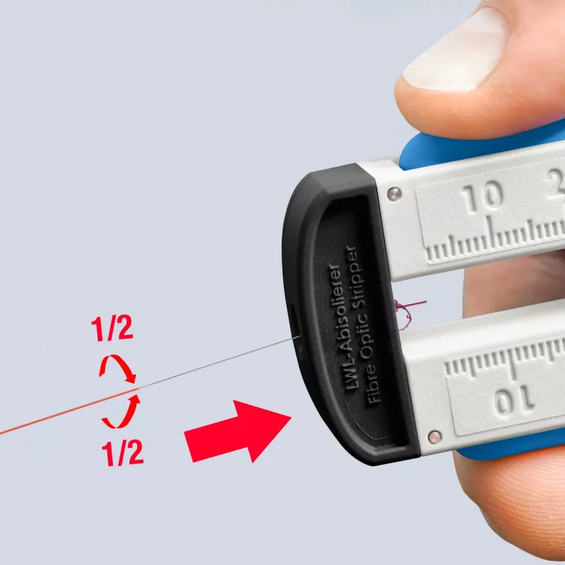 Ferramenta de descarnar 12 85 110 SB para fibra ótica, ferramenta de descarnar/descarne de revestimento (azul/branco)