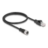 Cabo adaptador M12 DeLOCK codificação D 4 pinos fêmea para conector RJ45 macho 50 cm