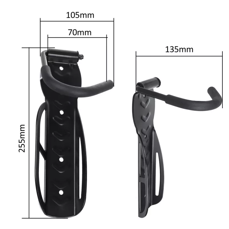 Suporte de bicicleta de parede MACLEAN MC-432, suporte vertical para bicicleta, largura ajustável, carga máx. 30 kg, preto