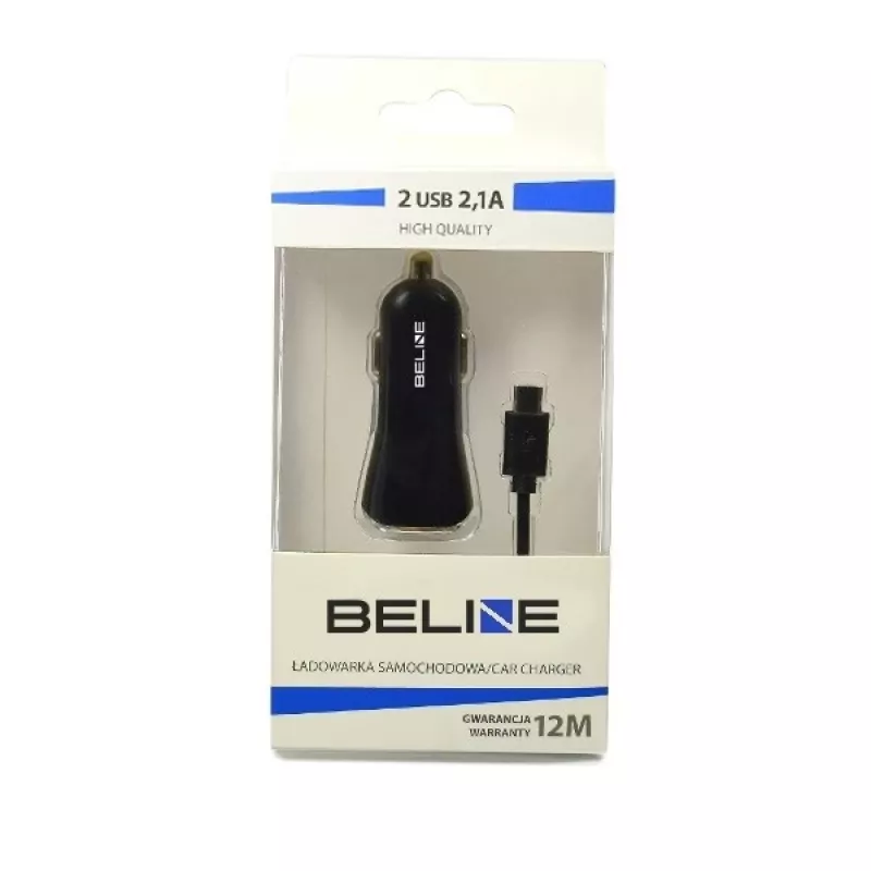 Carregador de automóvel 2xUSB + USB-C 2,1A preto