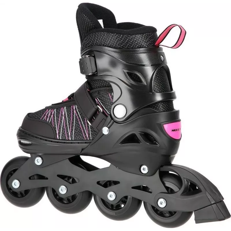 Patins 2IN1 Nils Extreme NH11912 A PRETO/ROSA TAM. S (31-34) com patins de hóquei substituíveis