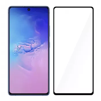 Proteção de ecrã em vidro temperado Tellur para Samsung S10 Lite — totalmente colado, compatível com capa, preto