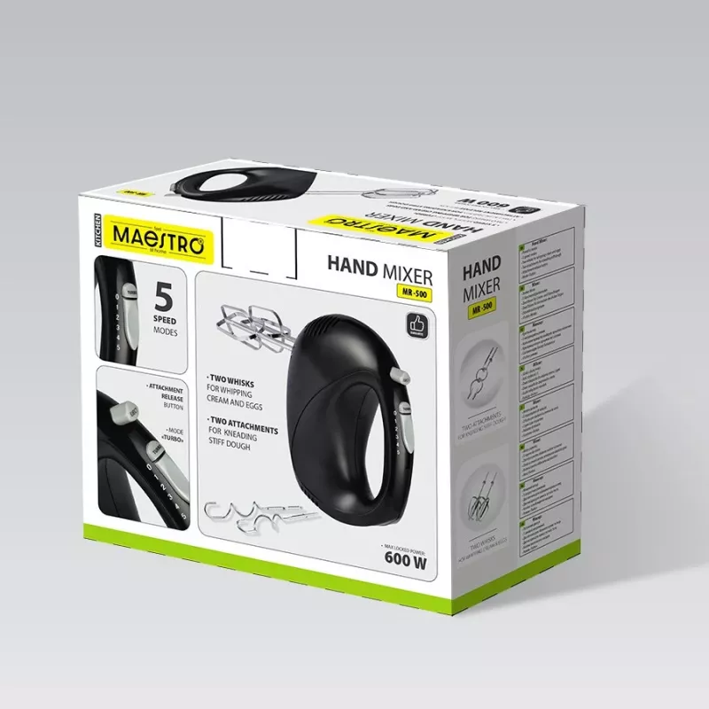 Batedeira de mão Maestro MR-500, preta – batedeira de mão, modelo MR-500