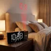 Rádio-relógio LED digital GreenBlue GB172 com sintonizador FM, projetor, termómetro, alimentação USB 5V e CR2032