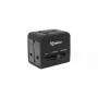 Adaptador de viagem SBOX TA-23 com carregador duplo USB e compatibilidade universal de fichas