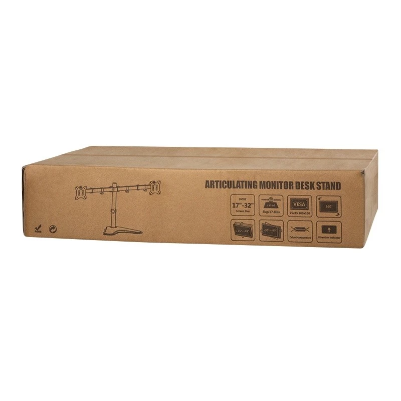 Suporte para monitor LOGILINK BP0099 para 2 ecrãs, até 81,3 cm (32 polegadas), VESA 75x75–100x100, máx. 8 kg, preto