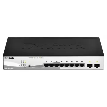 D-Link DGS-1210-08P/E Managed L2 Gigabit Ethernet (10/100/1000) Power over Ethernet (PoE) preto