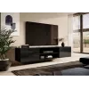 Móvel de TV Cama Meble SLIDE 200K — 200x40x37 cm, preto brilhante, tampo de aglomerado