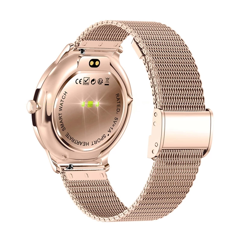 Smartwatch Colmi V89 aço inoxidável dourado com Bluetooth e medidor de frequência cardíaca