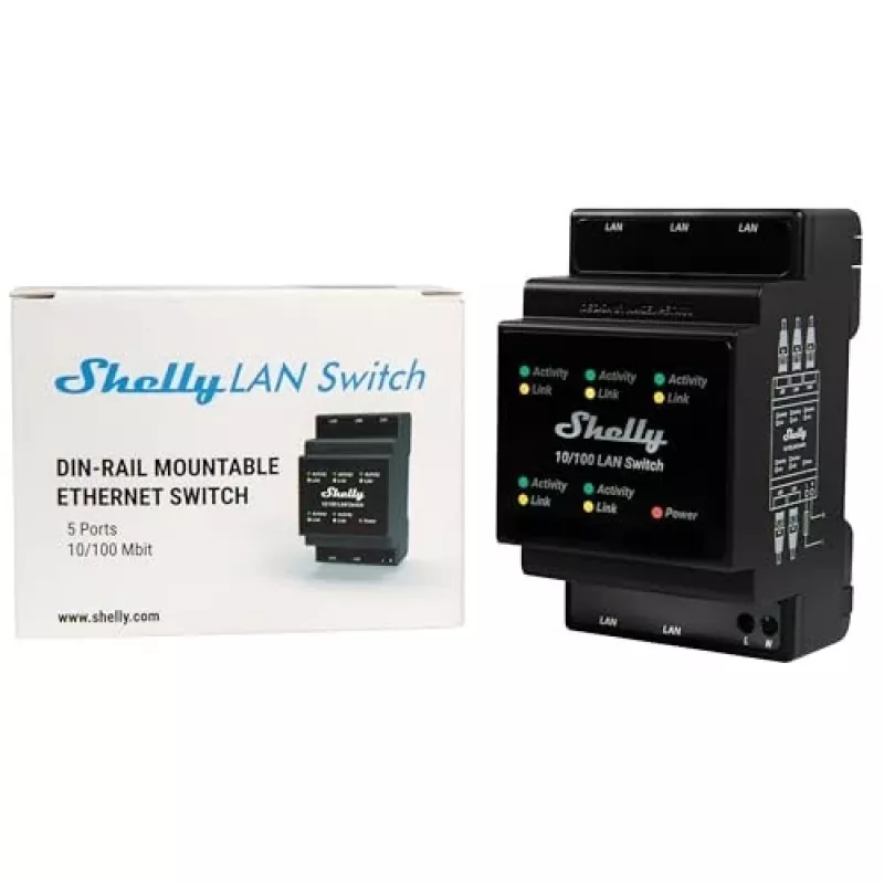 Shelly LAN Switch comutador inteligente, preto, 110-240 V CA, 1 W