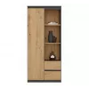 Estante de livros Top e Shop RS-80 BILY, estrutura antracite, porta carvalho Artisan, 7 prateleiras, 2 gavetas, 1800×800×350 mm