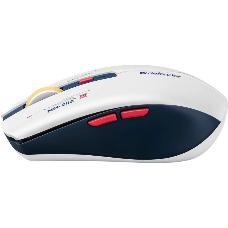 Rato gaming sem fios DEFENDER MM-282 RF — ambidestro, ótico 1800 DPI, 5 botões, USB, alimentado por pilhas