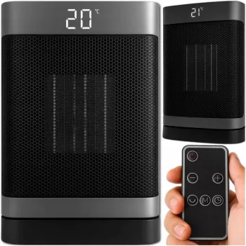 Extralink aquecedor de torre elétrico em cerâmica 1500W LED com telecomando