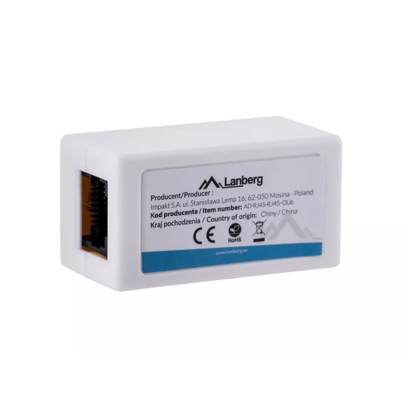 Lanberg AD-RJ45-RJ45-OU6 acoplador RJ45 Cat.6 UTP, branco