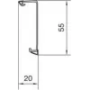 Parte superior de calha de rodapé Hager SL20055219016 lábio suave 20x55