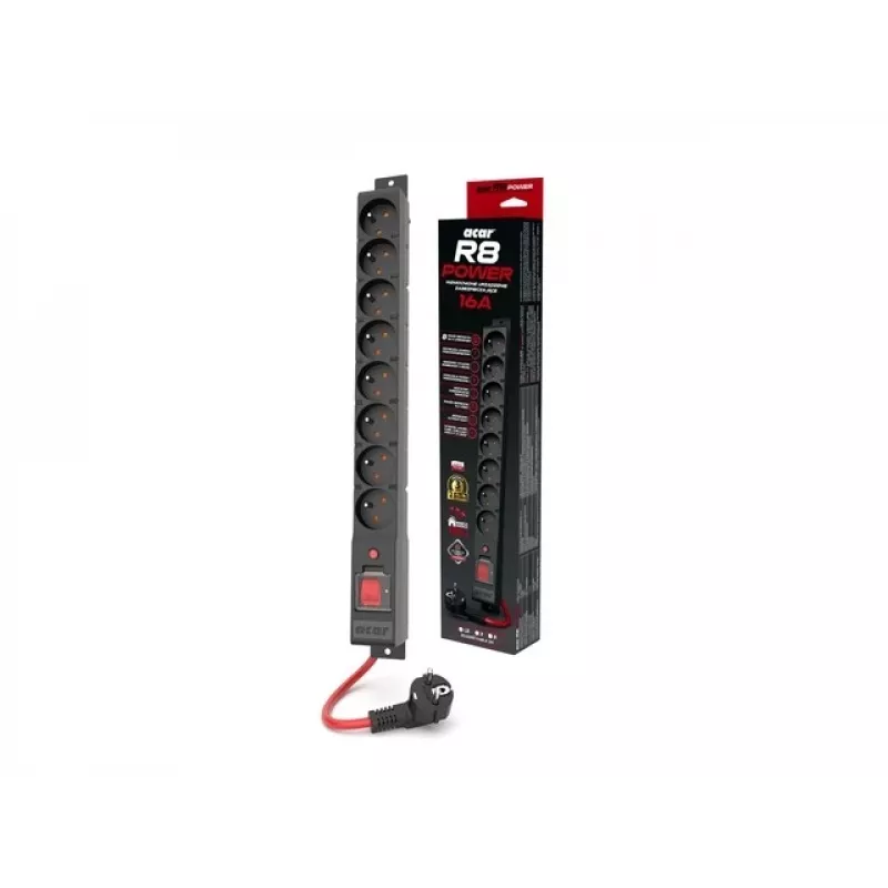 Régua de tomadas R8 Power 5M 8X 230V Pl 16A Acar W2452