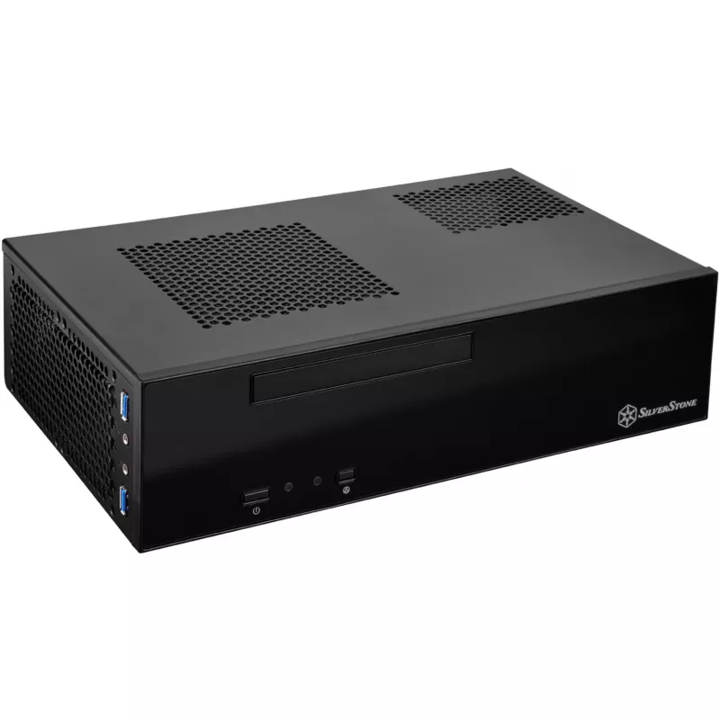 SilverStone MILO ML09 - Desktop - Mini-ITX - sem fonte de alimentação (SFX12V) - preto - USB/áudio (SST-ML09B)