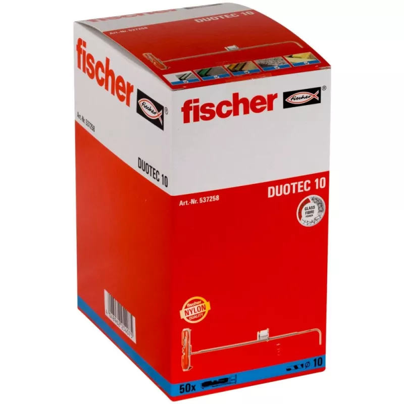 Bucha de rosca / bucha de parede Fischer 537258 50 unid. conjunto de parafusos e buchas 50 mm
