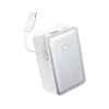 Powerbank Anker A1638 10000 mAh, 45 W de potência total de saída, branco, cabo USB-C retrátil integrado