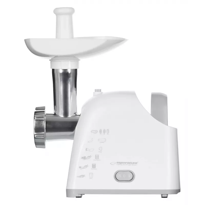 Picadora de carne ESPERANZA EKM033, 2200 W, branco, lâmina de aço inoxidável, marcha atrás, acessório para salsichas, acessório kebbe
