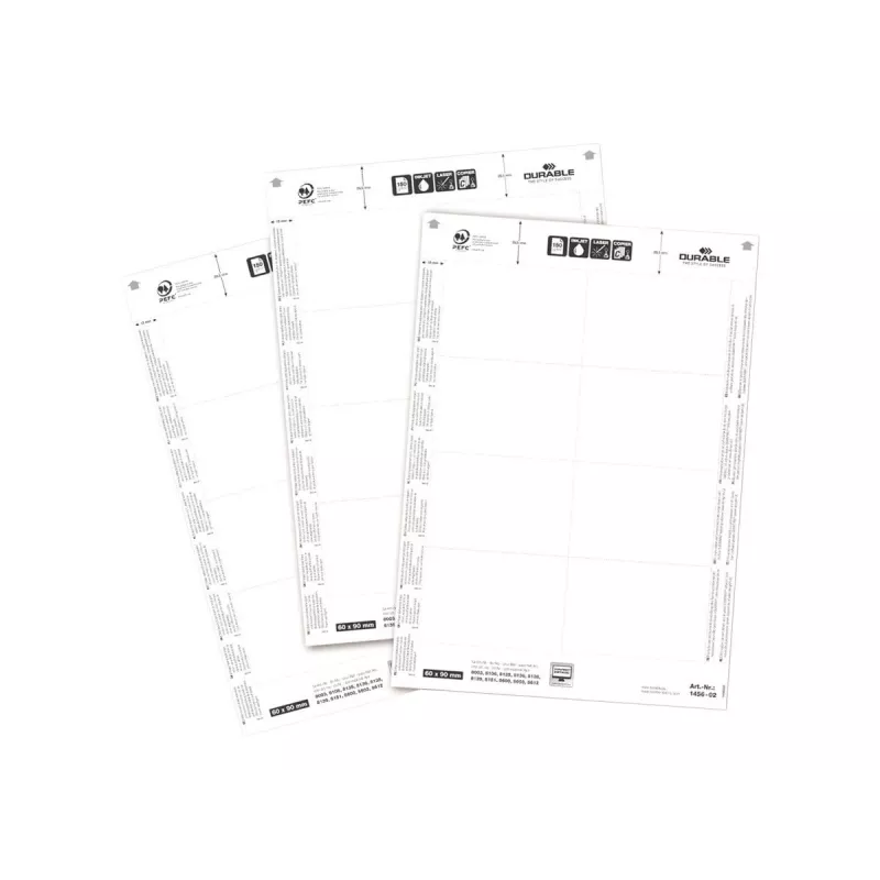 Inserção para porta-nomes Durable 1456-02 60x90 mm branco