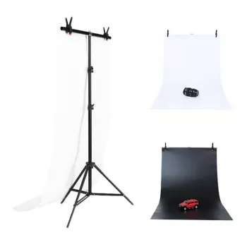Tripé de fundo para estúdio fotográfico Puluz 70x200cm + fundos 2 unid. DCA0976