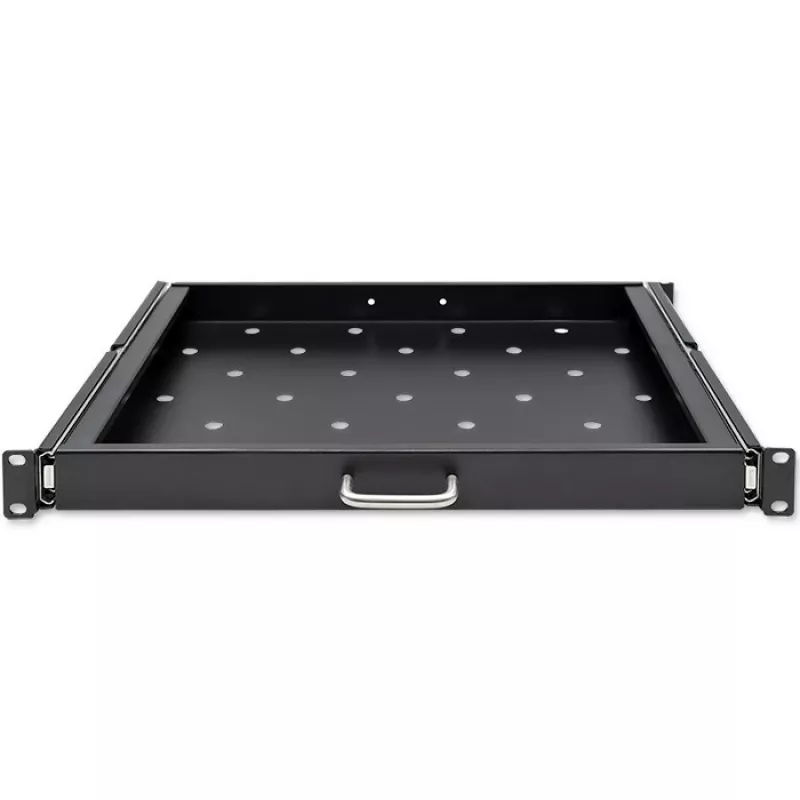 Qoltec 54509 prateleira deslizante de aço para rack, 600x600, preto