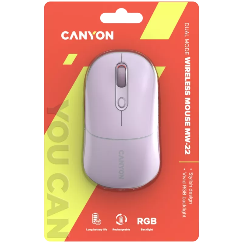Rato CANYON MW-22 2em1 BT/ sem fios Pearl Rose
