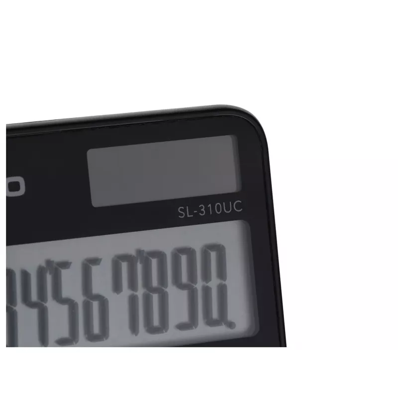 Calculadora básica CASIO SL-310UC-BK – 10 dígitos, pilha/solar, funções de imposto e margem, formato de bolso (70×118×8,4 mm), preto