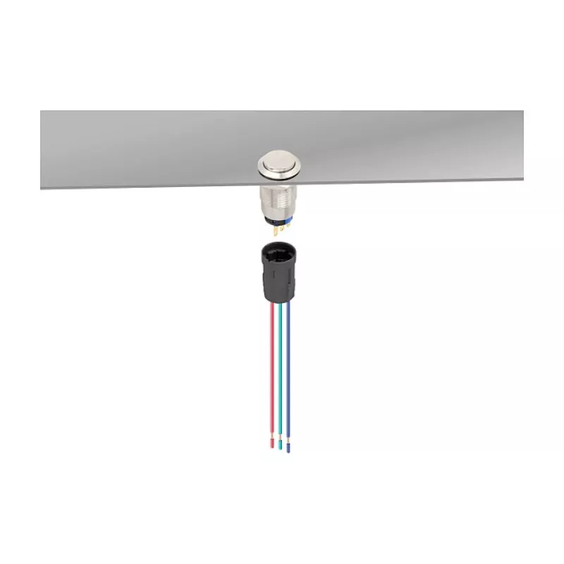 Delock 90789 Tomada para botão de pressão ou interruptor de 19 mm de 3 pinos