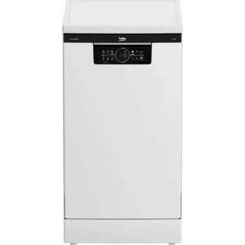 Máquina de lavar loiça de instalação livre BEKO BDFS26120WQ, classe de eficiência energética E, largura 45 cm, 6 programas, motor inverter, terceira gaveta, branco