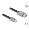 DeLOCK Cabo Mini DisplayPort para DisplayPort 8K 60 Hz 1 m cinzento metal sem bloqueio