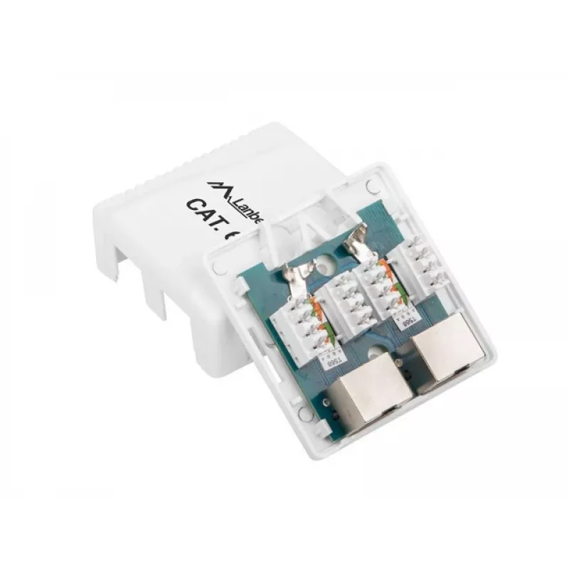 Lanberg OS6-0002-W caixa de superfície, 2x RJ45 Cat.6, branca