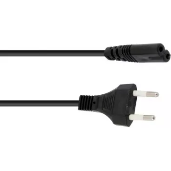 Cabo de alimentação Omnitronic 1,5 m, IEC C13 para Schuko, preto