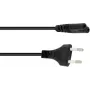 Cabo de alimentação Omnitronic 1,5 m, IEC C13 para Schuko, preto