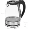 Chaleira elétrica CLATRONIC WKS 3744 G — 1,7 L, 2200 W, aço inoxidável/plástico, indicador de nível de água