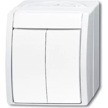 BUSCH-JAEGER Series Switch 2601/5W-54 ocean Alpinweiß IP44 Interruptor de tecla 2601/5W-54 (1085-0-1621)