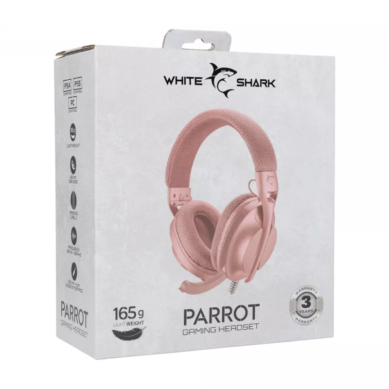 Auscultadores White Shark GH-2440 Parrot Pink