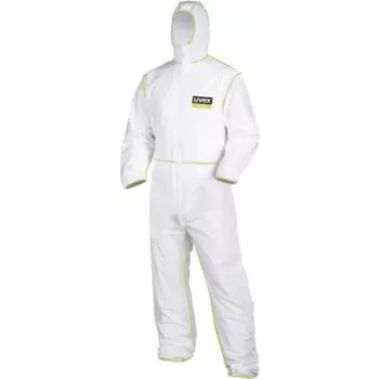 Fato de proteção UVEX 9871010 Tipo 5/6 tamanho M branco, macacão descartável de proteção química/partículas