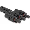 Conector para painel solar DeLOCK DL4 1 macho para 3 fêmea preto
