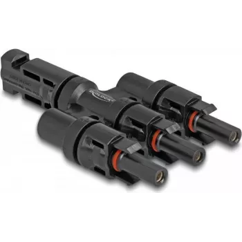 Conector para painel solar DeLOCK DL4 1 macho para 3 fêmea preto
