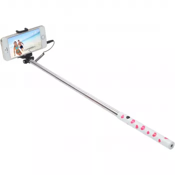 Ultron Selfie Hot Shot branco - pau de selfie de 15 - 45 cm com disparador de câmara no punho - para smartphones como Samsung Galaxy, iPhone e outros (173950)