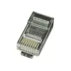 Ficha modular 8P8C para cabos LAN fixos CAT5, UTP, 10 unid. por saco | Ficha modular 8P8C RJ45, banhada a ouro 30µ”, contactos internos de 3 dentes para cabos LAN fixos