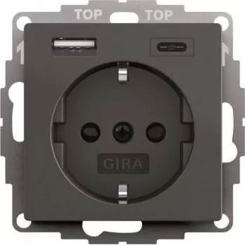 gira fonte de alimentação USB SCHUKO 2f System 55 modelo 245928