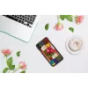 Capa de proteção para smartphone iKins para iPhone XS Max – padrão de flores de cerejeira, preta