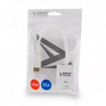 Adaptador HDMI macho para VGA fêmea SAVIO CL-201, HDMI A para VGA D-Sub, branco, 0,1 m, até 1920x1200