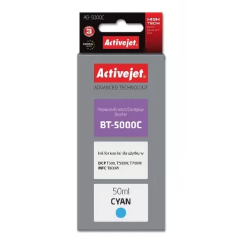 Frasco de tinta ActiveJet AB-5000C ciano, compatível com Brother, 50 ml à base de corante alto rendimento (XL)