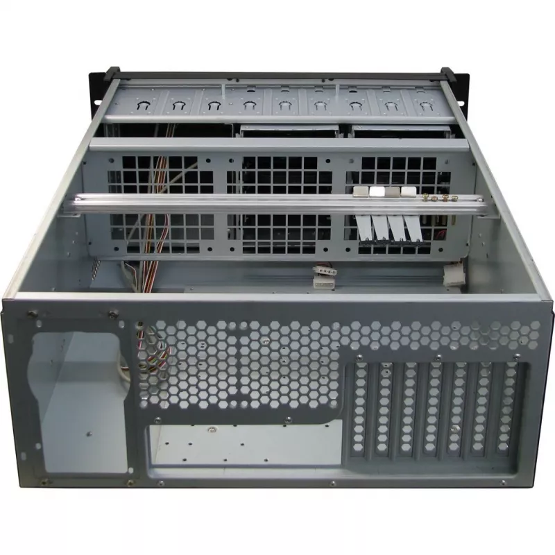 Caixa de servidor Inter-Tech IPC 4U-4129L rack metálico prateado